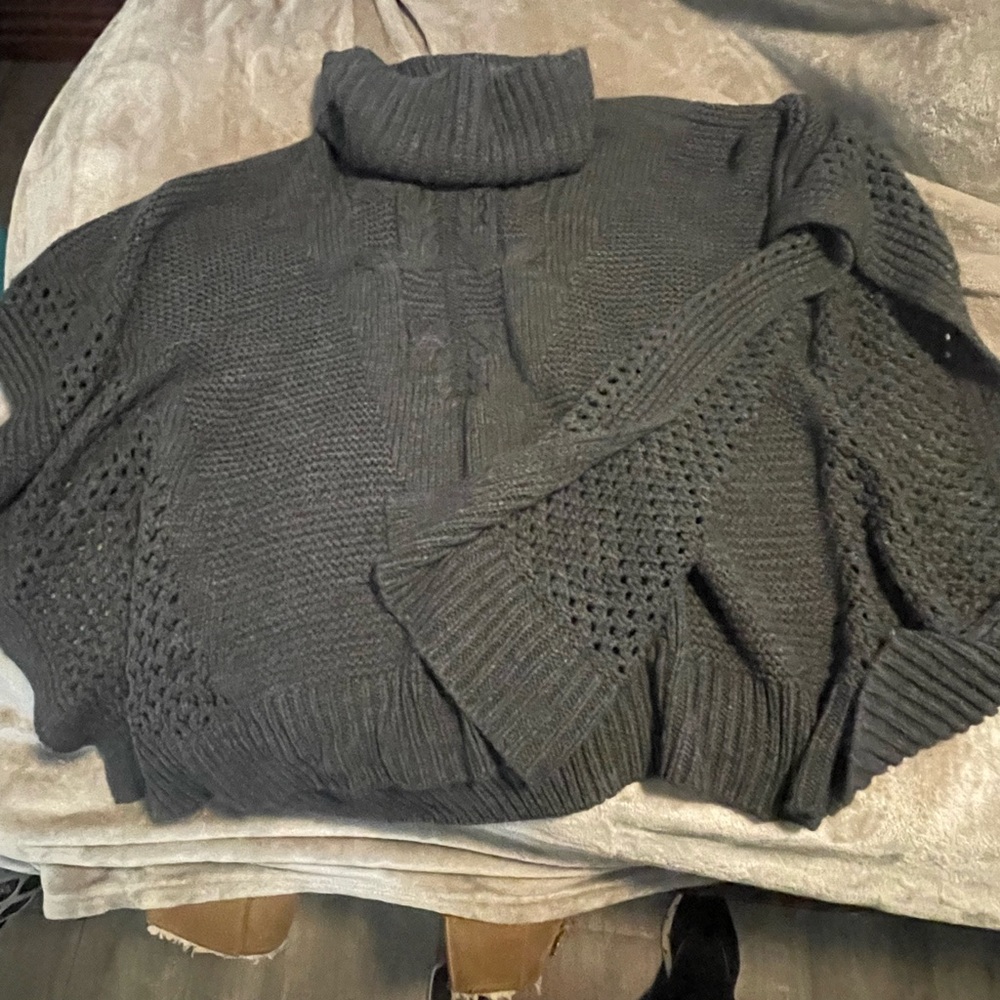Women’s Gray poncho Sweater